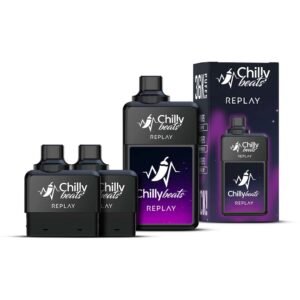 Pod Descartável Chilly Beats Replay 36K puffs Triple Grape Ice + Melon Watermelon Ice + Halls Black Cherry