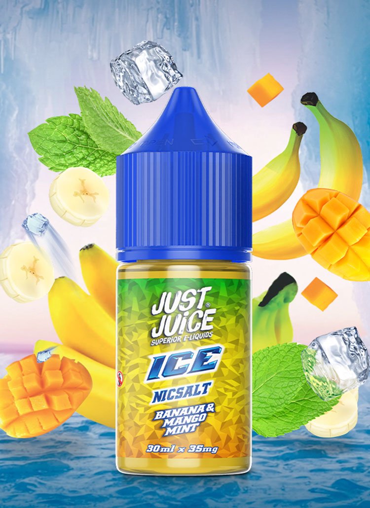 just juice ice banner banana mango passion