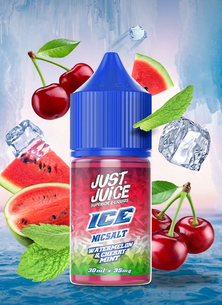 just juice ice banner watermelon cherry mint