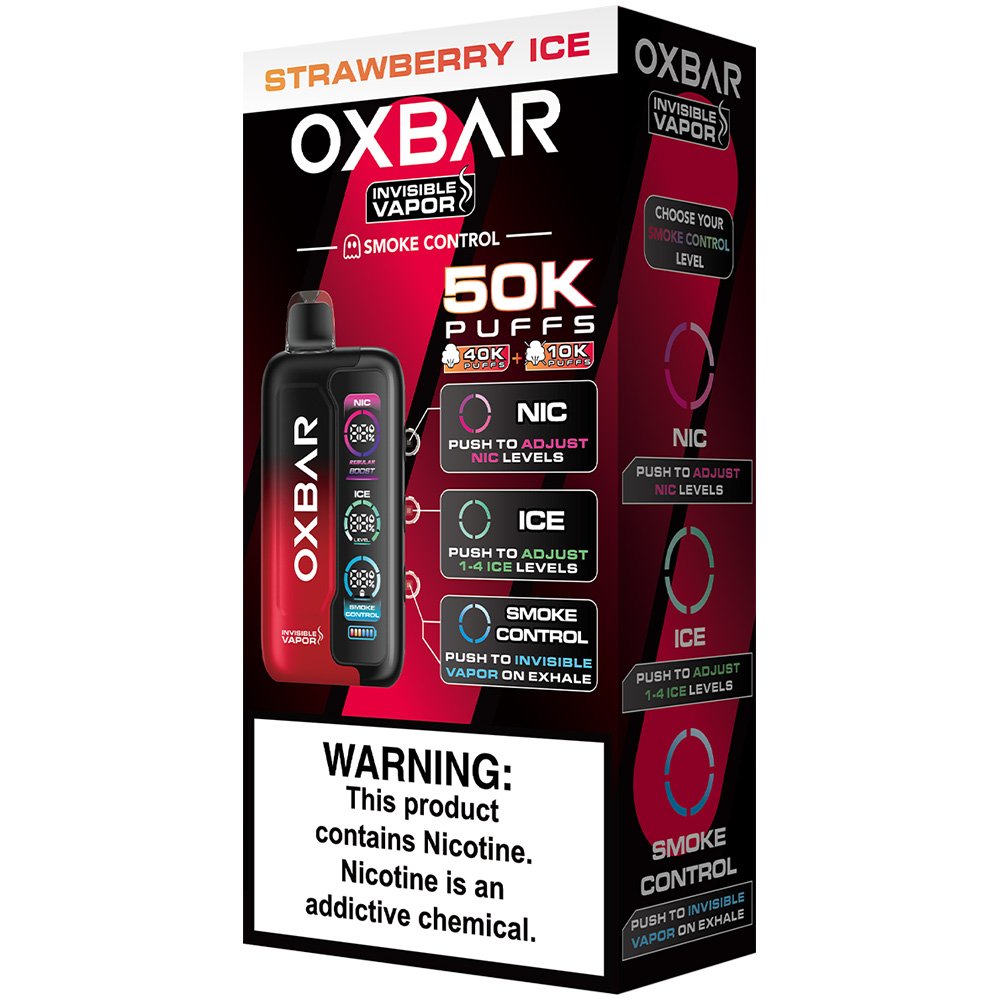 Pod Oxbar Invisible Vapor 50K Puffs Strawberry Ice - Imagem 3