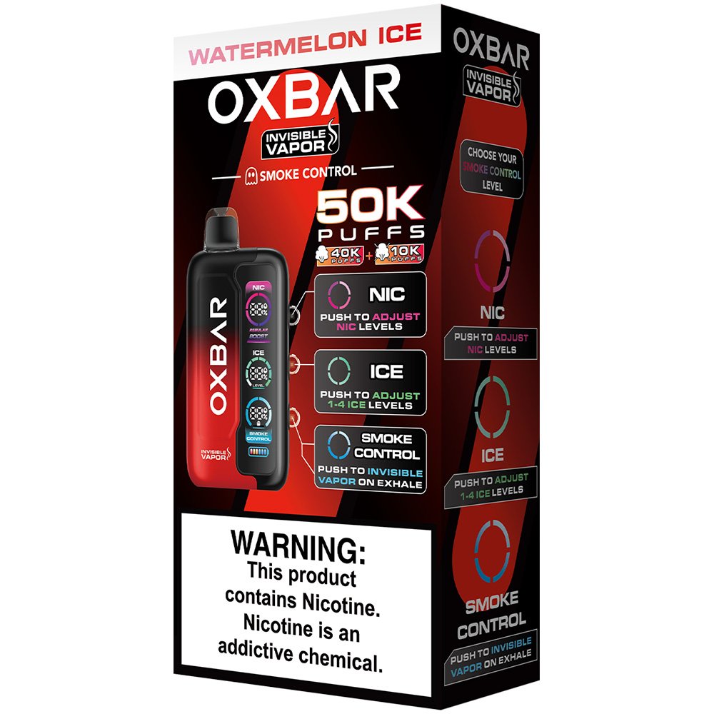Pod Oxbar Invisible Vapor 50K Puffs Watermelon Ice - Imagem 3